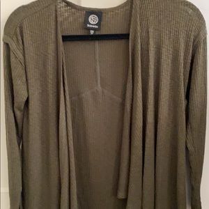 Bobeau olive 3/4 sleeve cardigan